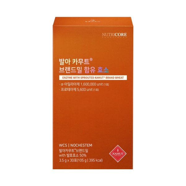 뉴트리코어 WCS 발아 카무트 브랜드밀 함유 효소 3.5g x 30포