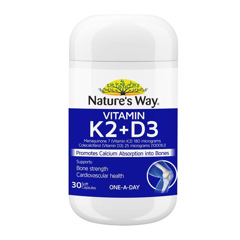 호주 네이쳐스웨이 <b>Nature’s Way Vitamin K2</b> + D3 비타민K2 + 비타민D3 180mcg 30정