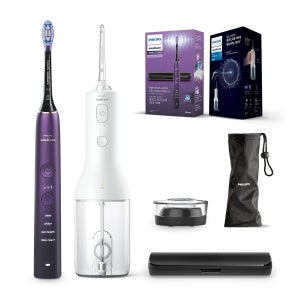필립스 소닉케어 전동칫솔 구강세정기세트 다이아몬드클린9000 스페셜에디션 퍼플블랙