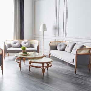 칼리아 쇼파 3인 패브릭 그레이 회색 거실 병원 소파 매장 카페 레스토랑 업소용 대기실