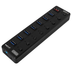 USB 3.0 7포트 1포트 충전 포트 확장 유전원 허브 아답터포함 NEXT UH308