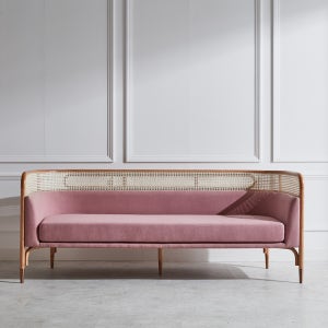 칼리아 3인 핑크 패브릭 거실 병원 소파 매장 카페 레스토랑 가게 업소용 대기실