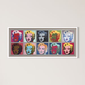 위아트 현대미술 앤디워홀 텐 마를린먼로 원목 화이트 관 액자