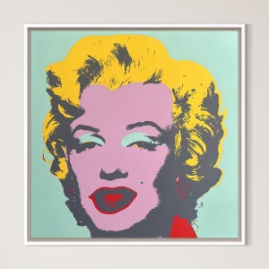 위아트 현대미술 앤디워홀 마를린먼로(블루) 원목 화이트 관 액자