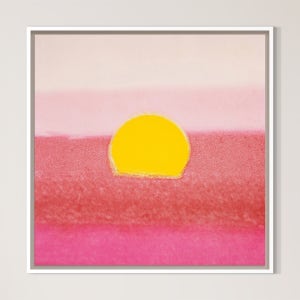 위아트 현대미술 앤디워홀 썬셋(핑크) 원목 화이트 관 액자