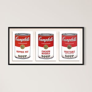 위아트 현대미술 앤디워홀 캠벨수프 시리즈 원목 화이트 관 액자
