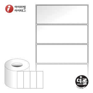 더롤라벨 RL11040LG 바코드 라벨지 110x40 흰색 아트 광택 75지관 3,000라벨 리본 필요