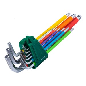 SATA 사타 09101CH 컬러 엑스트라 육각 롱볼 L렌치 9PCS 세트