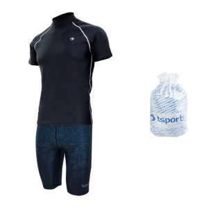 TS스포츠 남성 실내수영복 5부 반바지 반팔 래쉬가드 빅사이즈 강습용 23041+24055