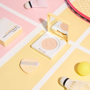 [1+1]프롬키즈 하트 베이지 선쿠션 유아 어린이 초등 쿨링 뽀송 에센스 선크림