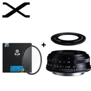 (정품등록이벤트) 보이그랜더 컬러스코파 18mm F2.8 ASP 블랙 후지 X + B+W Basic 43mm
