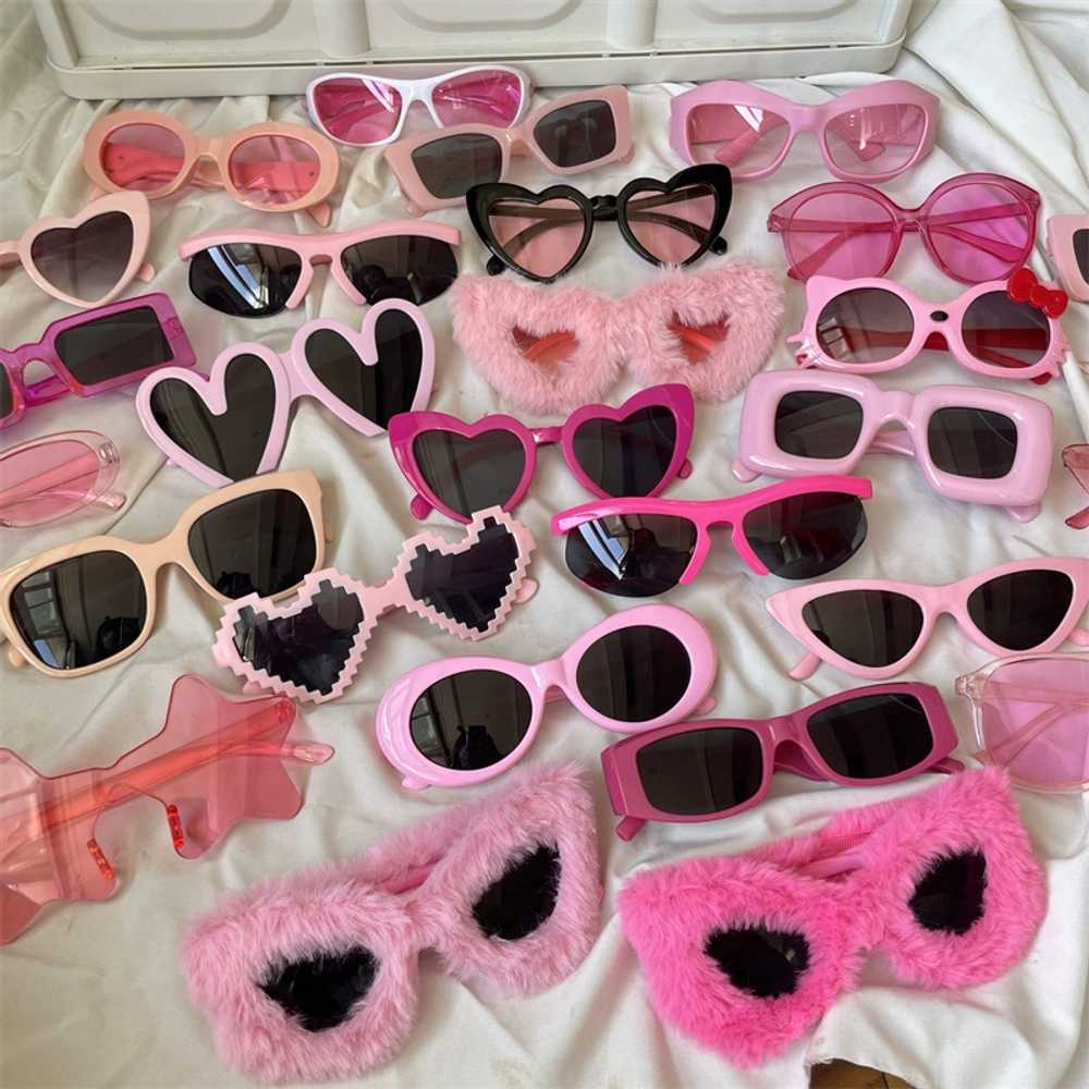 소품선글라스 핑크 사진 파티 귀여운 MZ선글라스