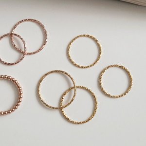14K Gold 다이아 컷팅 열손가락 실반지 레이어드반지 가드링 골드 로즈골드