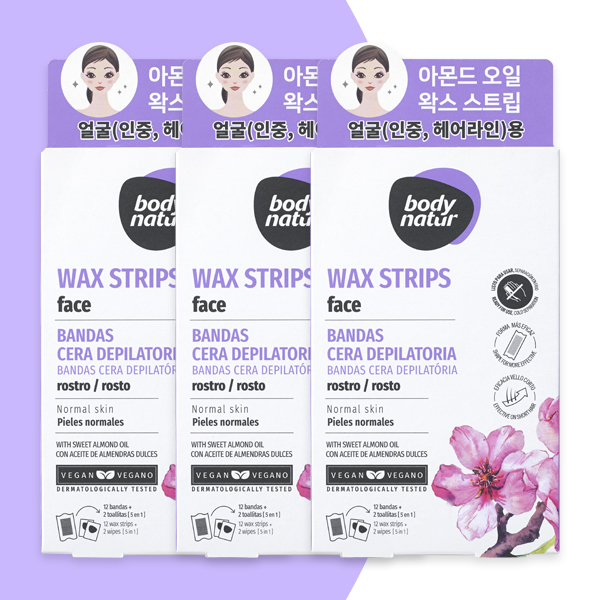 Body Natur 페이스 스위트 아몬드 오일 12매 x3개 왁스스트립 제모 바디<b>네이처</b>