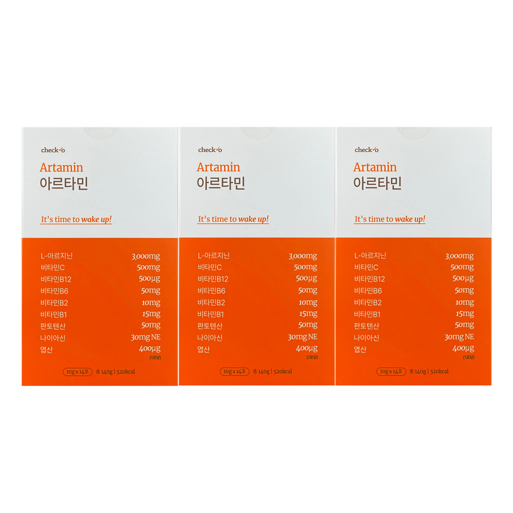 체크오 아르타민 <b>L</b> <b>아르기닌</b> 10g x 14포 3BOX