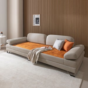 세계로가구 목련 4인용 가죽 황토볼 온열 온돌 카우치 흙소파