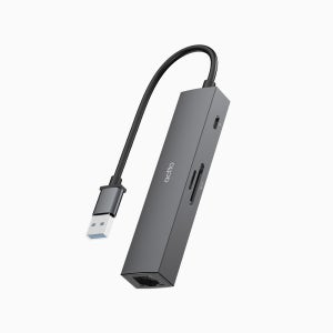 엑토 5in1 유선랜 SD TF 카드리더기 노트북 맥북 USB 멀티 포트 허브 CRH-28
