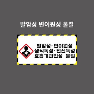 발암성, 변이원성, 생식독성, 전신독성, 호흡기과민성 물질 GHS 물질안전보건표시 PVC시트스티커 포맥스표찰 자석스티커 (2:1비율 GHN210002)