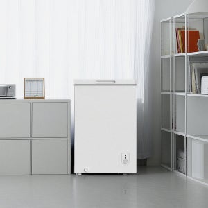 더함 소형 미니 냉동고 스탠드 뚜껑형 냉동고 화이트 99L