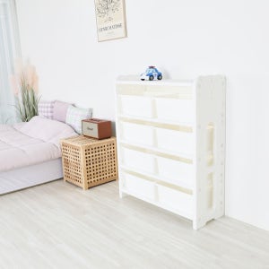 미루 라임 더블정리함(화이트) 점보바구니 국내제작 장난감수납함 확장가능