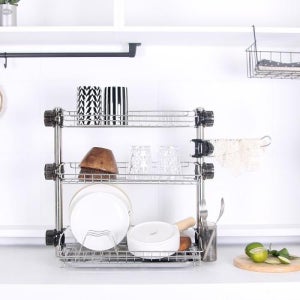 국산 스텐 주방 싱크대 높이조절 선반 그릇 식기 건조대 3단
