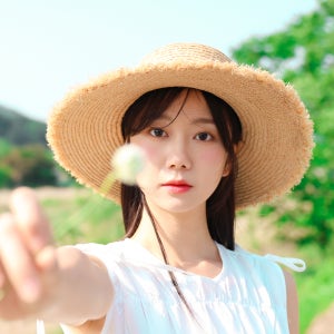 천연소재 리본 라피아햇 휴양지 바캉스 밀짚모자 챙넓은 여름 벙거지모자 밀집 여성 버킷햇