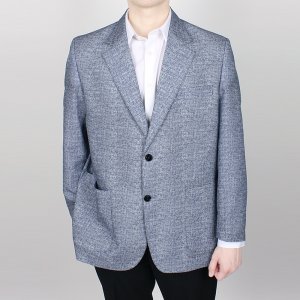 남자 큰옷 빅사이즈 S/S 쿨링 고신축사 투버튼 콤비 자켓 95 (투톤블루)