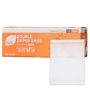 EZn이지엔 스탠다드 더블지퍼백 L(대형), 80매, 1개