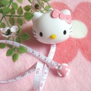 키티 캐릭터 자동 줄자 휴대용줄자 키링줄자