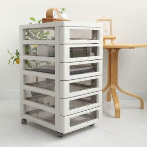 투명 서랍장 이동식 6단 서랍장