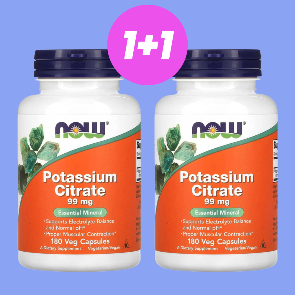 1+1 나우푸드 <b>포타슘</b> 시트레이트 구연산 칼륨 <b>99mg</b> 180캡슐