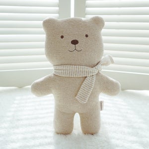 유기농2겹 털빠짐없는 아기곰 두 태명 애착인형 완제품 브라운 오가닉 신생아 임신출산조카선물