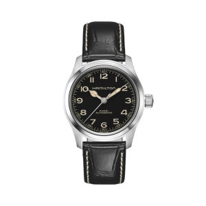 해밀턴 H70405730 카키필드 머피 남성 가죽 오토매틱 38mm