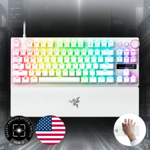 레이저코리아 헌츠맨 V3 Pro TKL 화이트 영문각인 광축 텐키리스 게이밍 키보드