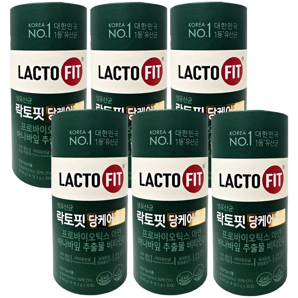 혈당케어 종근당건강 락토핏 당케어 프로 혈당유산균 6통 6개월분