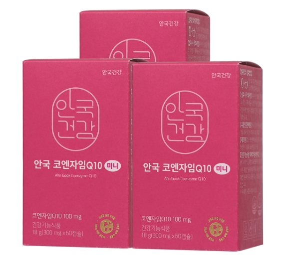 안국건강 코엔자임Q10 미니 60캡슐 3박스 (6개월분) 코큐텐