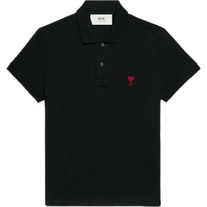 26SS 아미 하트 로고 블랙 폴로 티셔츠 BFUPL001 760 001