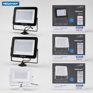 LED 투광기 플리커프리 고효율 IP67방수 블랙화이트 메가맨사각100W 150W 200W