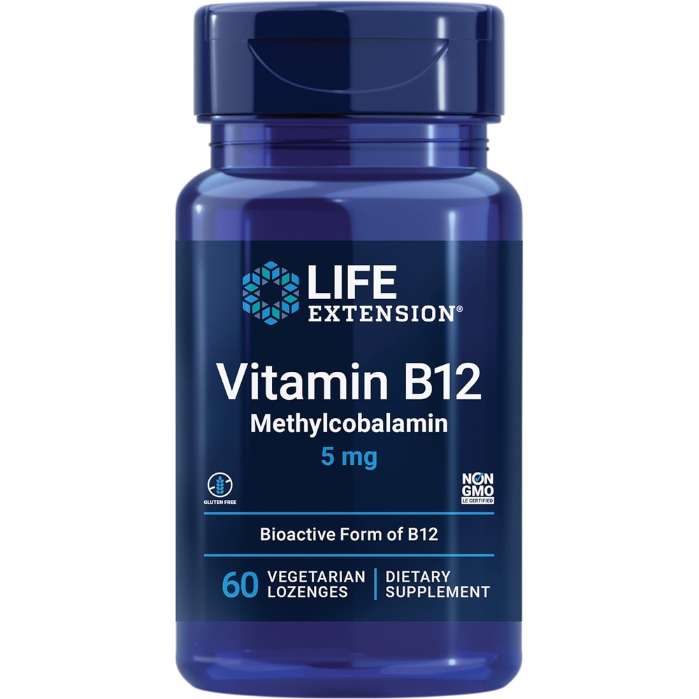 라이프 익스텐션 <b>비타민 B12 메틸코발라민 5mg</b> 60정