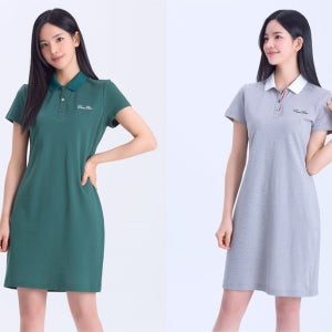 다운블로우 여자 반팔원피스 피케이카라 에센셜원피스 (그린 그레이 네이비)