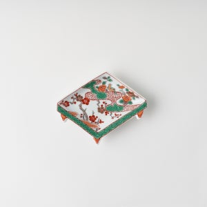 아리타야끼 매화와 꾀꼬리 바둑판 접시 / 일본 아리타 도자기