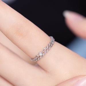 14K 이태리체인 레이어드 패션 링 두꺼운 꽈배기 꼬임 로프 체인반지