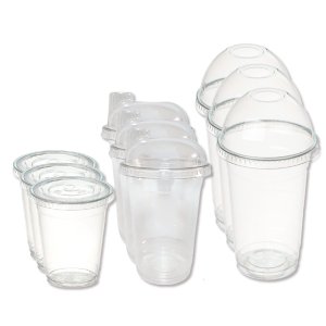 살림마루 PET컵 92파이 테이크아웃 투명 410ml 아이스컵+평판리드 뚜껑 100개 세트