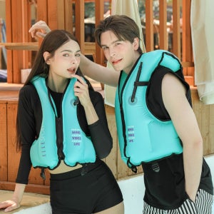 엘르스포츠 에어 라이프 자켓 민트 M 공기주입식 휴대용 구명조끼 부력보조복
