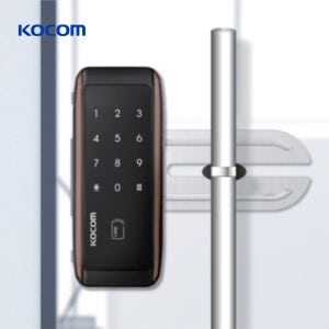 코콤 유리문도어락 강화유리 번호키 디지털 도어록 KDL-S50 비상전원공급, 카드키연동