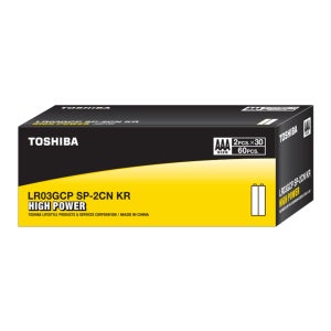 도시바 알카라인 건전지 하이 파워 AAA 건전지 60개입