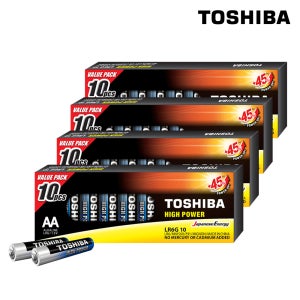 도시바 알카라인 건전지 하이 파워 AA건전지 40개입