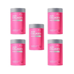 에버 콜라겐 김혜수 타임 비오틴 업 5통 5개월분 분말 먹는 저분자 펩타이드 석류향 가루