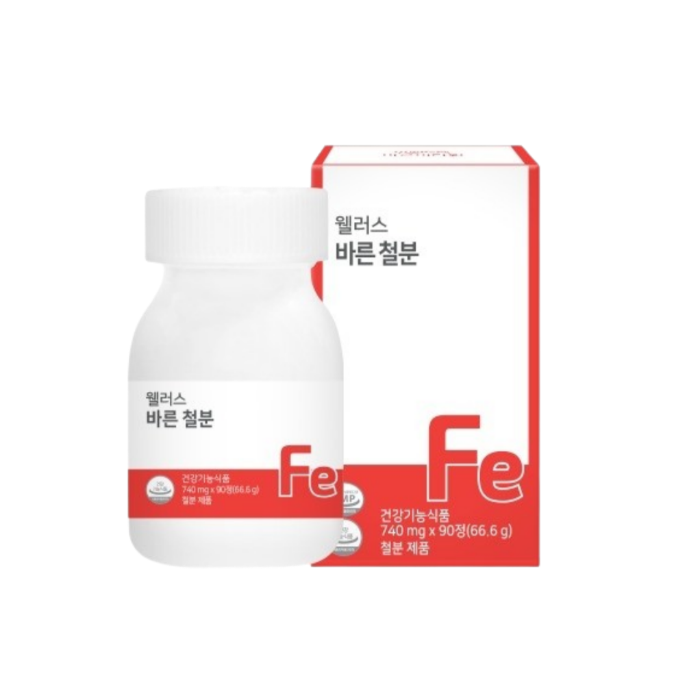 <b>웰러스 바른 철분</b> 740mg 90정