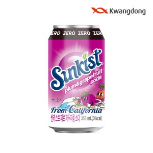 (광동 직영) 썬키스트 자두자몽 제로 소다 355ml 24캔